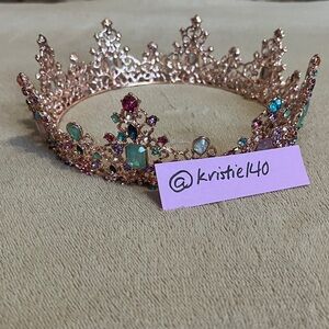 Rose Gold Crystal Tiara Crown